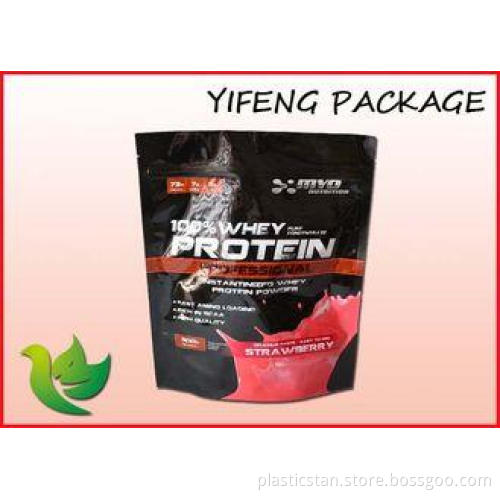 Heat Sealing Plastic Stand Up Pouch For Whey Protein Powder
